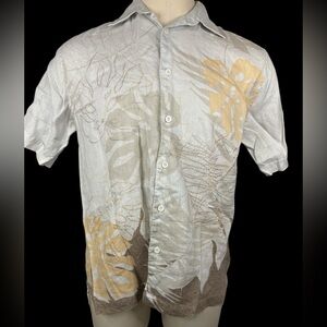 Cubavera 100% Linen Short Sleeve Button Up Shirt Men’s Large